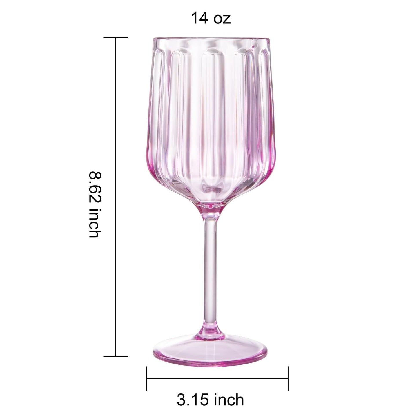 Khen Acrylic Lucia Stemmed Goblets - Set of 6 | 14oz | Lilac