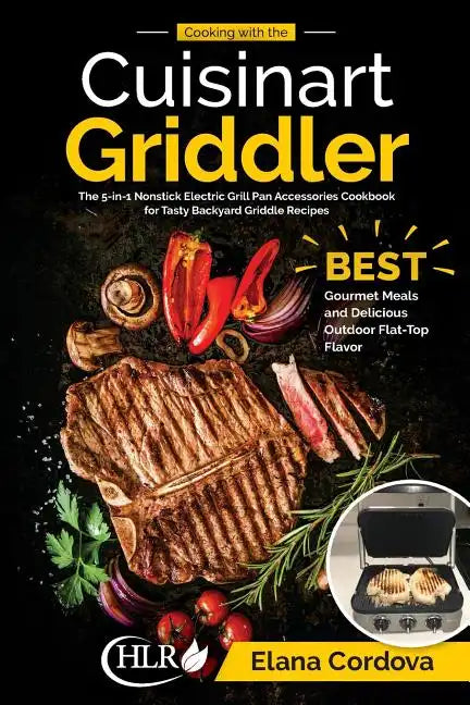 Paperback cookbook cover with Cuisinart Griddler title and grilled food illustrations.