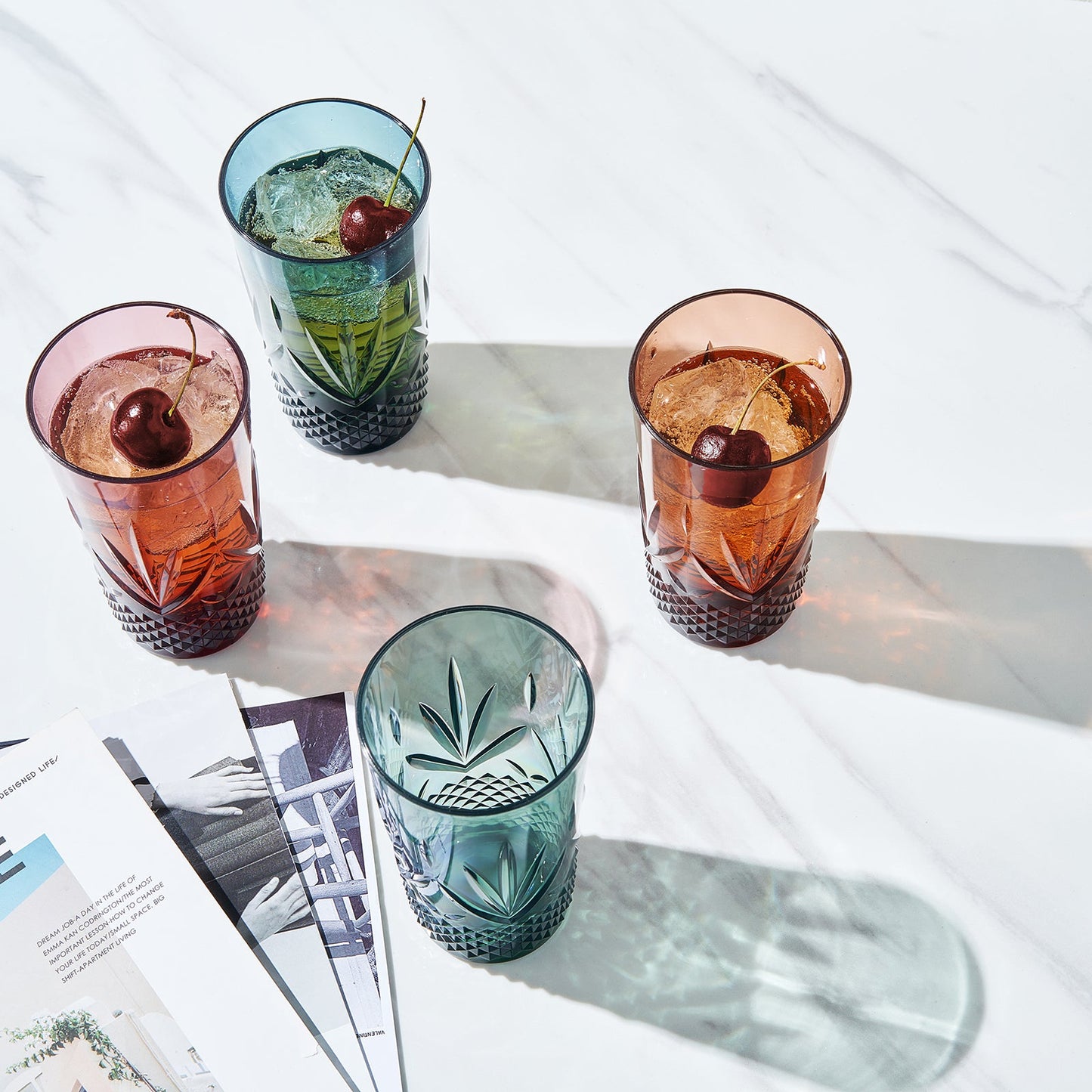 Onix Acrylic Crystal Highball Glassware, Set of 4