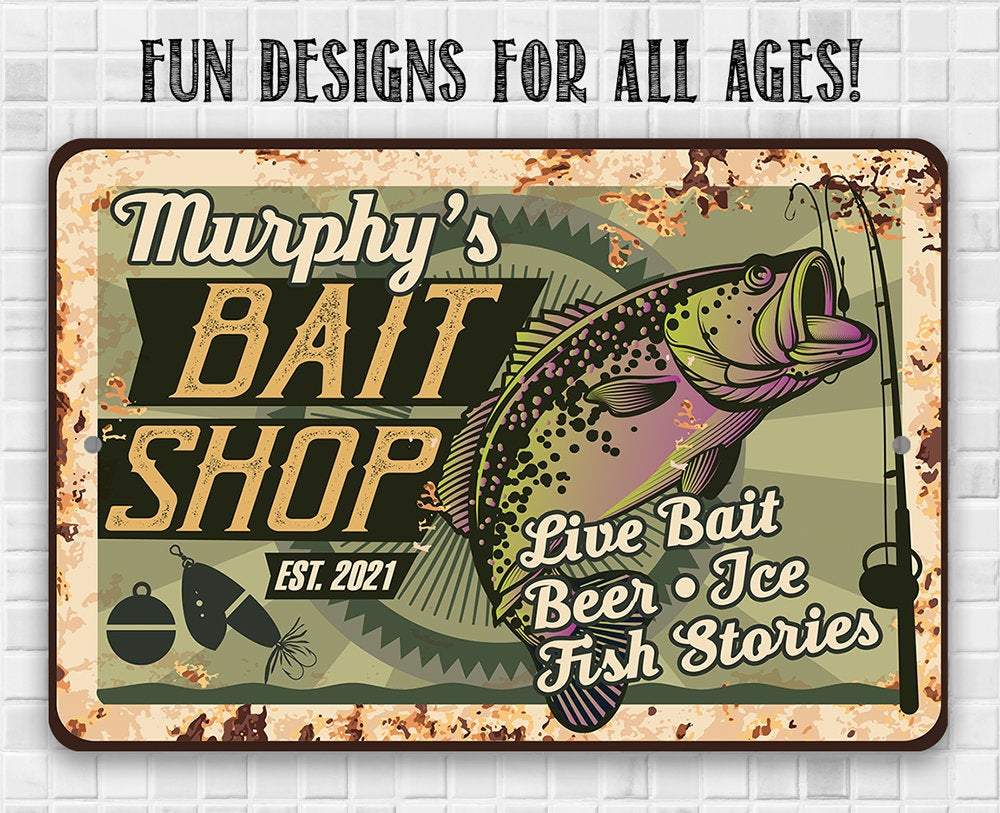 Personalized - Bait Shop - Metal Sign