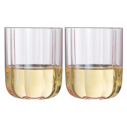 Flower Lowball Glassware, Pink, Set of 2