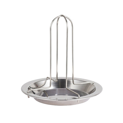 Stainless non-stick chicken roaster tray with upright rack for poultry roasting