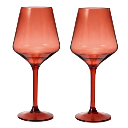 Saint Tropez Acrylic Stemmed Wine Glassware, Set of 2