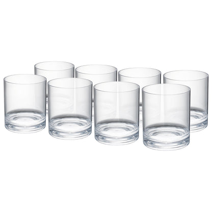 Barcelona Acrylic Lowball Tumbler Glassware, Set of 8