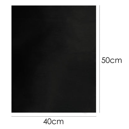 Black rectangular non-stick grill mat, 40 x 50 cm size diagram