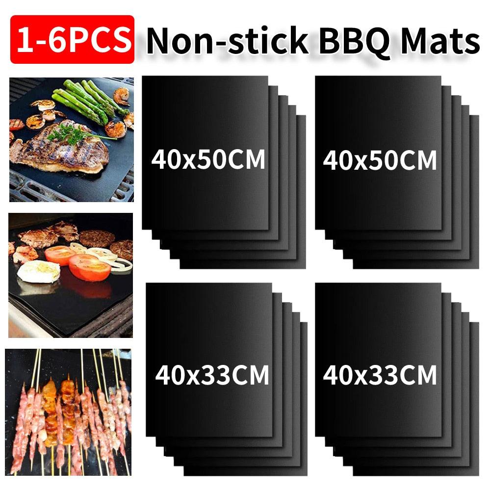 Set of non-stick grill mats, black, 40x50 cm and 40x33 cm sizes