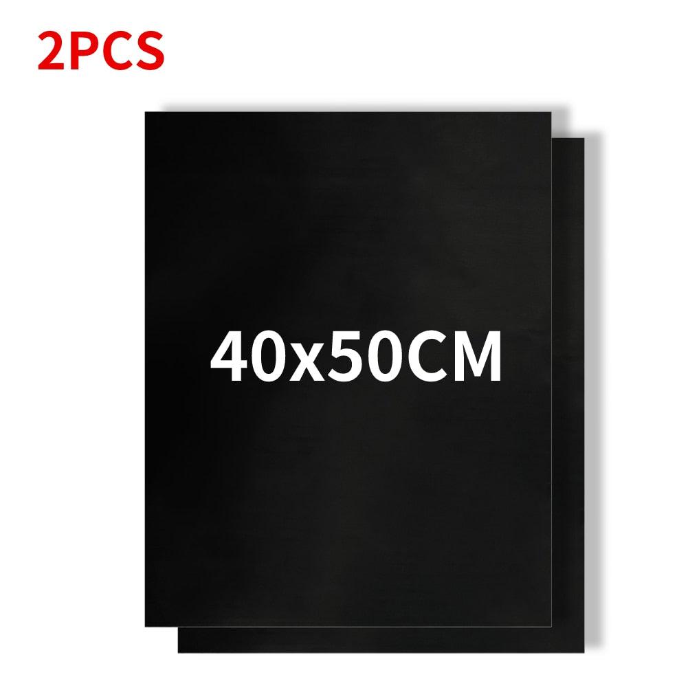 Black non-stick grill mats, 40x50 cm, two-piece set