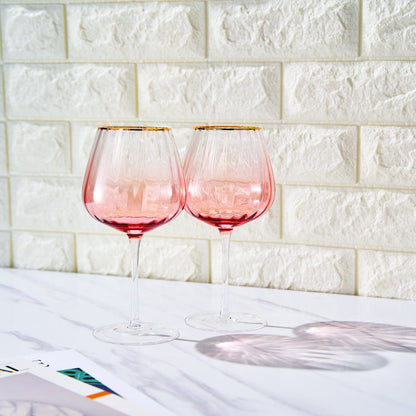 Waterfall Stemmed Wine Glassware, Set of 2