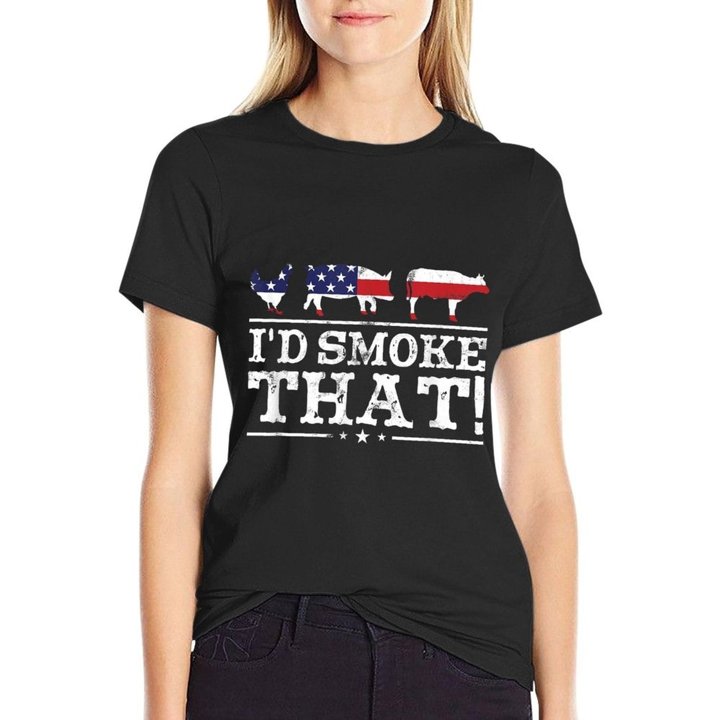Funny BBQ Pitmaster T-Shirt – I'd Smoke That Meat