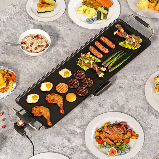 Large Nonstick Electric Griddle – Adjustable Temperature, PTFE & PFOA Free