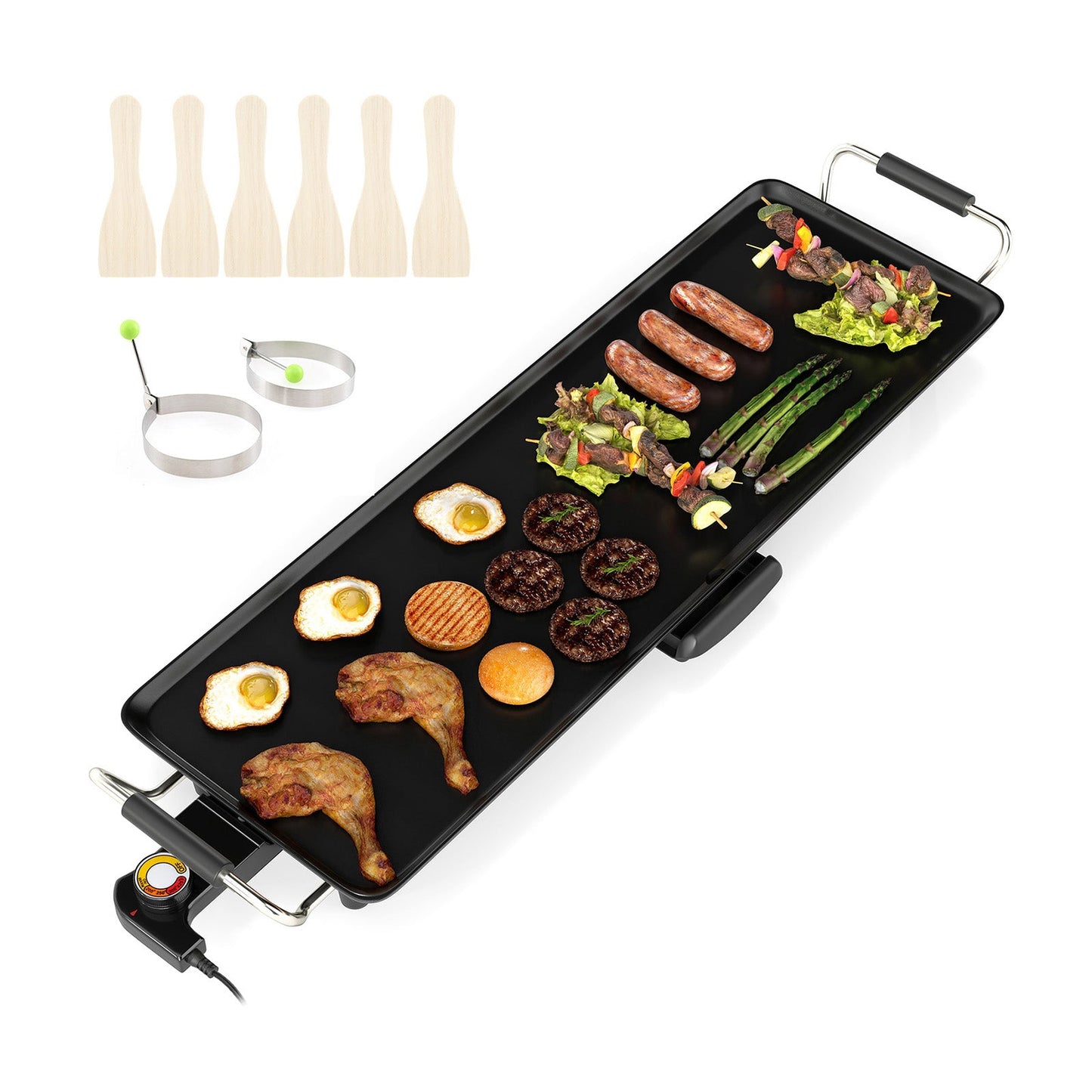 Large Nonstick Electric Griddle – Adjustable Temperature, PTFE & PFOA Free