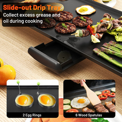 Large Nonstick Electric Griddle – Adjustable Temperature, PTFE & PFOA Free