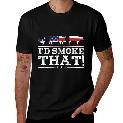 Funny BBQ Pitmaster T-Shirt – I'd Smoke That Meat