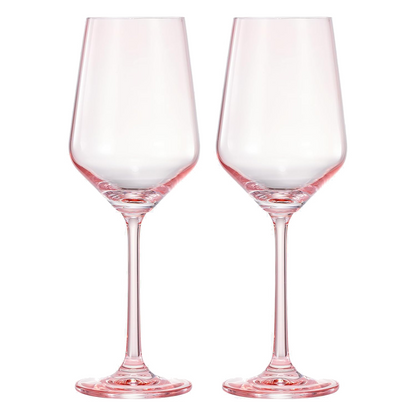 Monet Stemmed Wine Glassware, Magenta, Set of 2