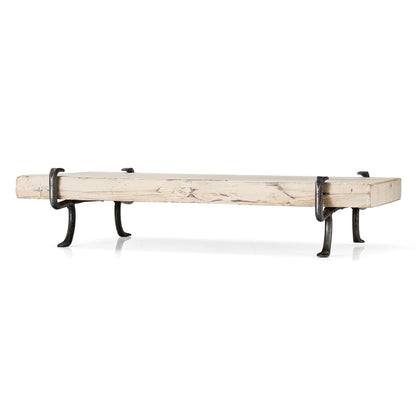 Rustic Petrified Wood Charcuterie Board with Metal Base