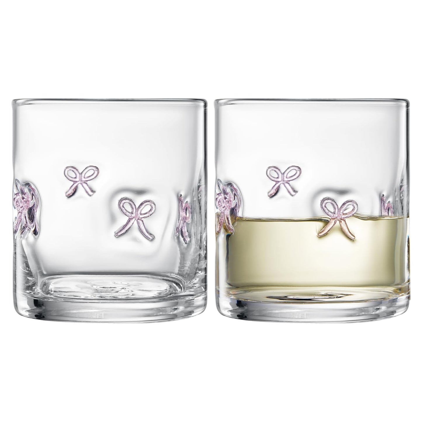 Khen Bowtie Tumblers Set Stylish Break Resistant Acrylic Drinkware - Set of 2 Pink