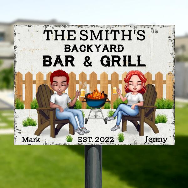 Personalized Patio Metal Sign – Backyard Bar & Grill
