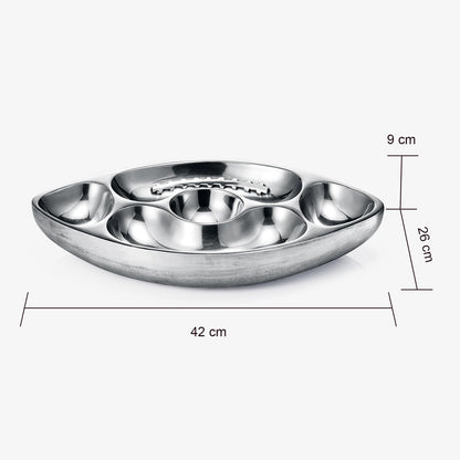 Football Tailgate Superbowl Serving Bowl Silver Brass Snack
