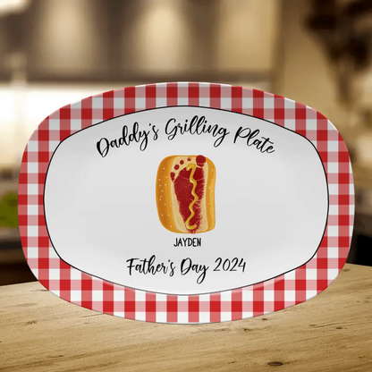 Personalized Daddy Serving Platter – Father's Day Grilling Gift