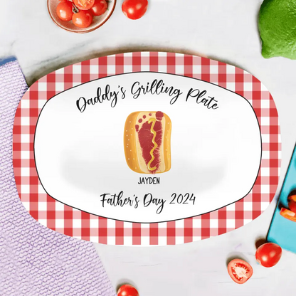 Personalized Daddy Serving Platter – Father's Day Grilling Gift