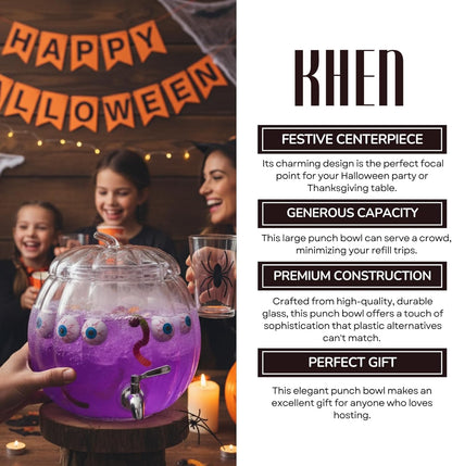Glass Pumpkin Drink Dispenser 2 Gallon | Fall, Halloween & Thanksgiving Party
