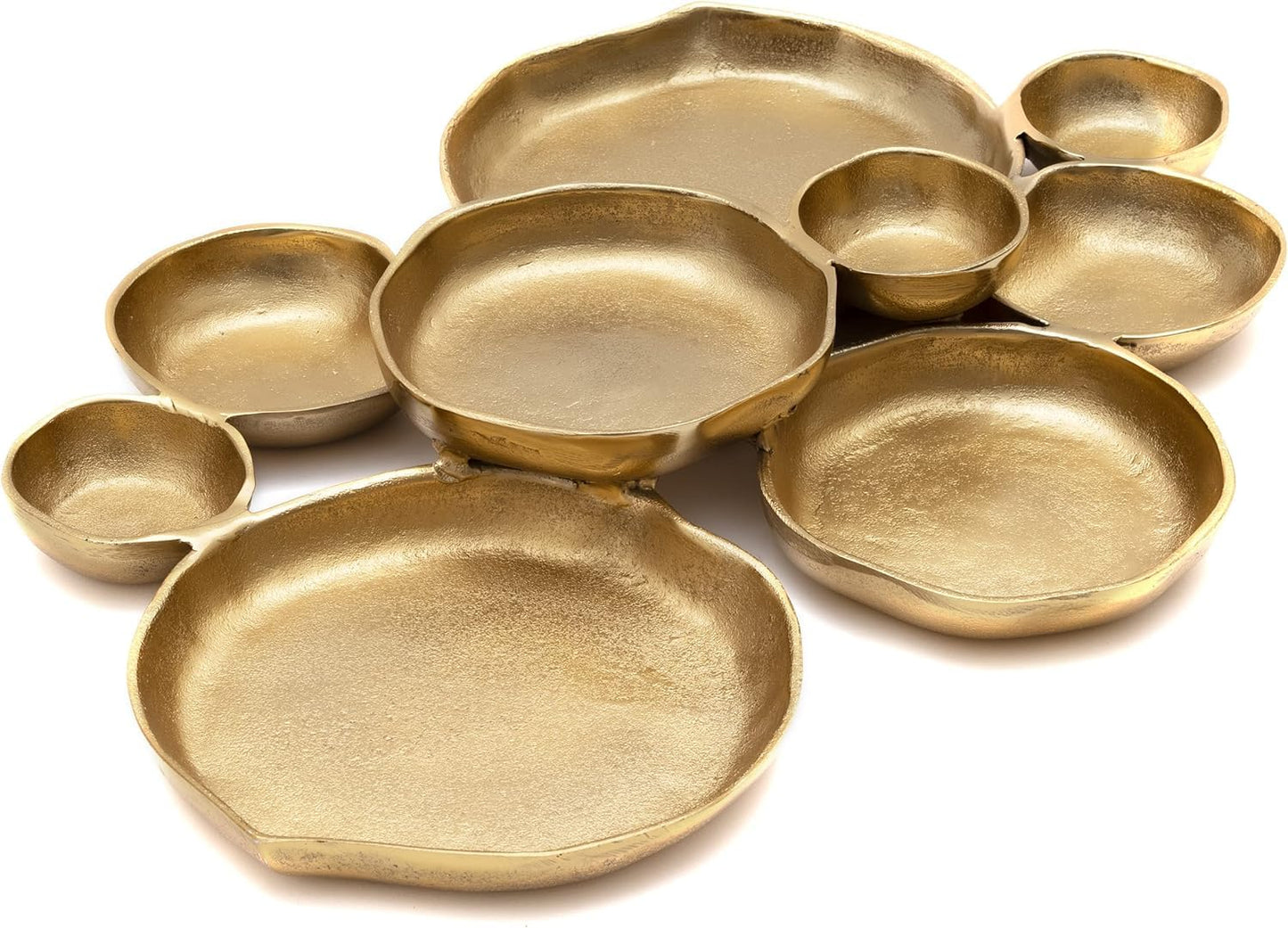 Cluster Decorative Bowls, Bright Gold Brass - Decoration, Snack Tray Bowl