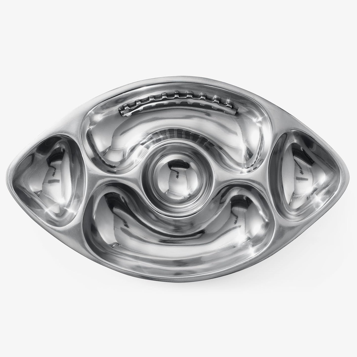 Football Tailgate Superbowl Serving Bowl Silver Brass Snack