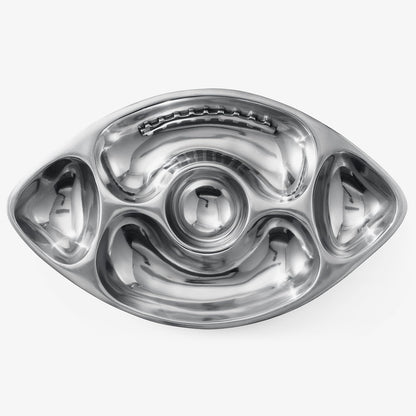 Football Tailgate Superbowl Serving Bowl Silver Brass Snack
