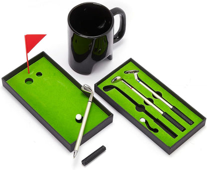 Golf Pen & Putter Mug Gift Set – Mini Golf Desk Game for Men