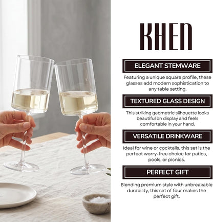 Barcelona Acrylic Stemmed Wine Glassware, Set of 4