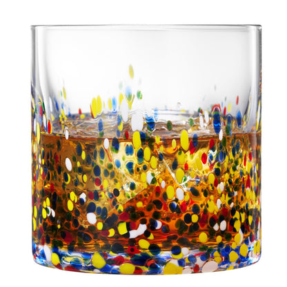 The Wine Savant Mexican Style Glass Hand Blown Colorful Artisan - Confetti Rock