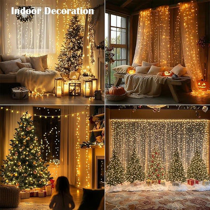 Fairy Lights Plug in,2Pack 100FT 300 LEDs Waterproof Led String Lights,Twinkle Light with 8 Modes Remote for Outdoor Indoor Christmas Wedding Birthday Garden Party Decorations,Warm White