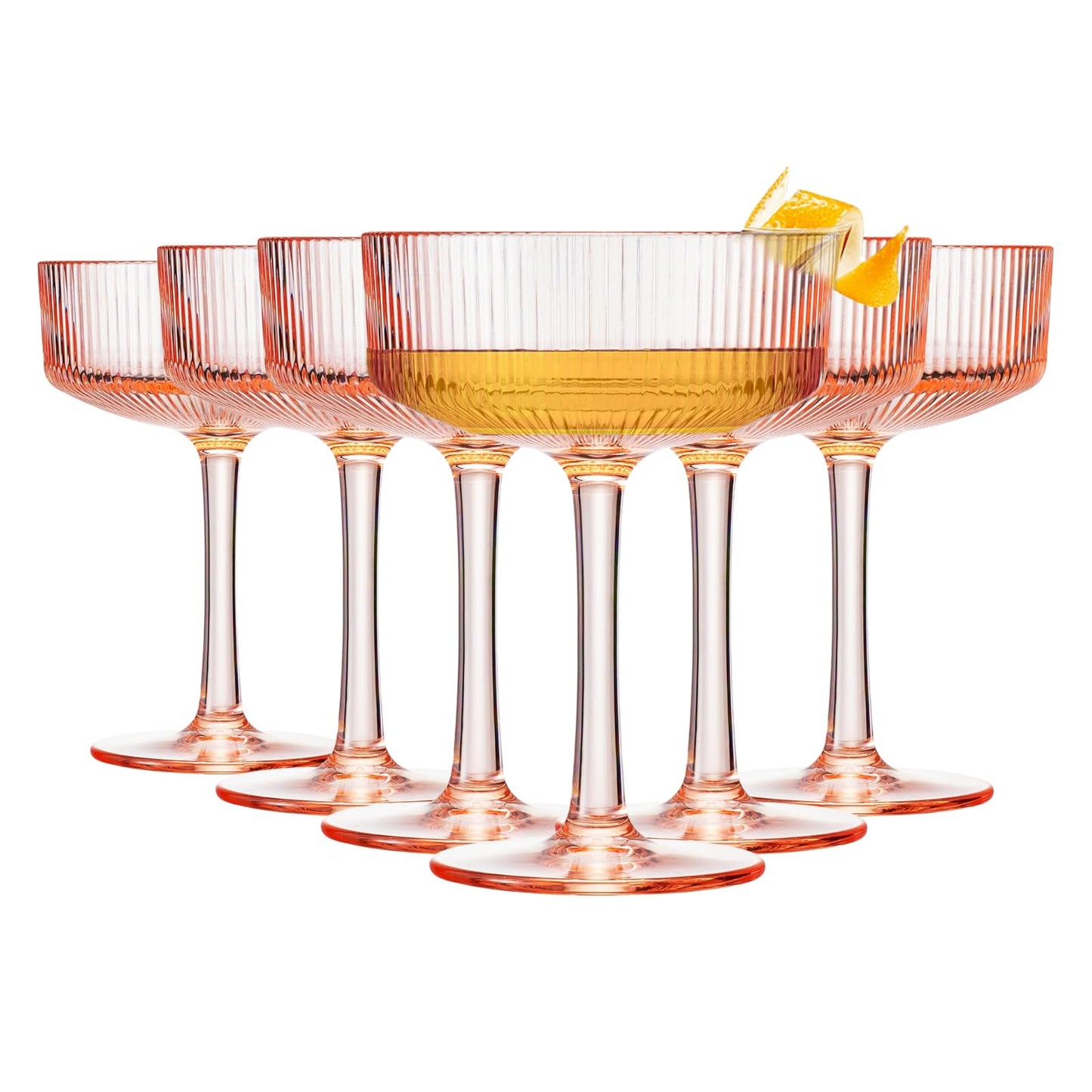 Madrid Acrylic Champagne Coupe Cocktail Glassware, Set of 6