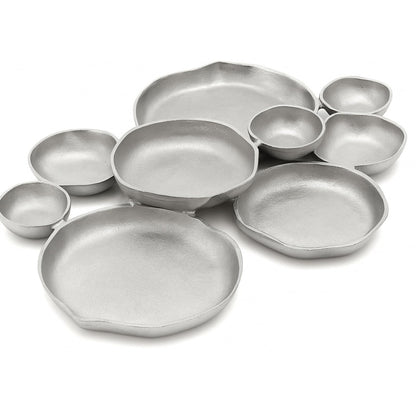 Cluster Decorative Bowls, Bright Silver Brass - Decoration