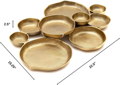 Cluster Decorative Bowls, Bright Gold Brass - Decoration, Snack Tray Bowl