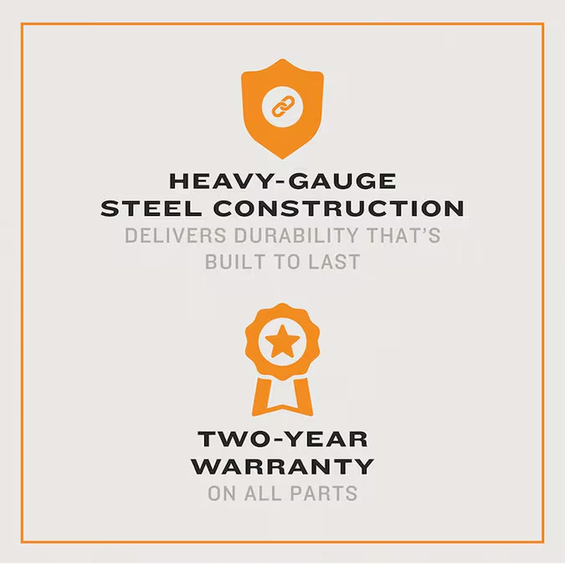 Heavy-gauge steel construction badge for offset barrel smoker