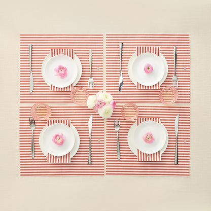 Tonal Striped Disposable Napkin Set in Stripe Red, 50 Pieces