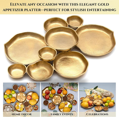 Cluster Decorative Bowls, Bright Gold Brass - Decoration, Snack Tray Bowl