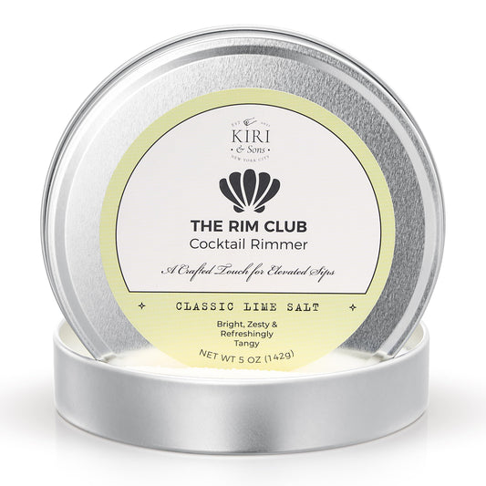 Classic Lime salt cocktail rimmer tin with lime-labeled metal lid