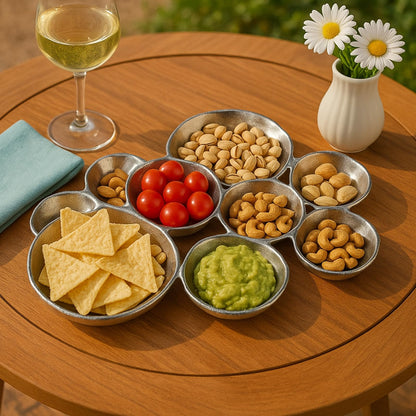 Cluster Decorative Bowls, Bright Silver Brass - Decoration, Snack Tray Bowl