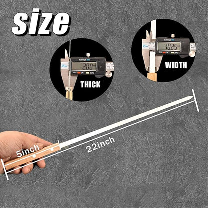 22-Inch Long Flat BBQ Skewers, HONSHEN 3/8 Inch Heavy Duty Stainless Steel Wide Blade with hardwood Handle barbecue skewers for Grilling Meat,Chicken,Beef-Set of 12 (22Inch Flat BBQ Skewers 12p)