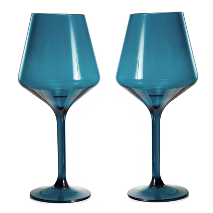 Saint Tropez Acrylic Stemmed Wine Glassware, Set of 2