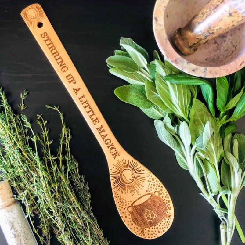 Laser-Etched Bamboo Wooden Spoons – Set of 3