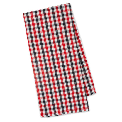 Red, black, and white checkered BBQ dishtowel