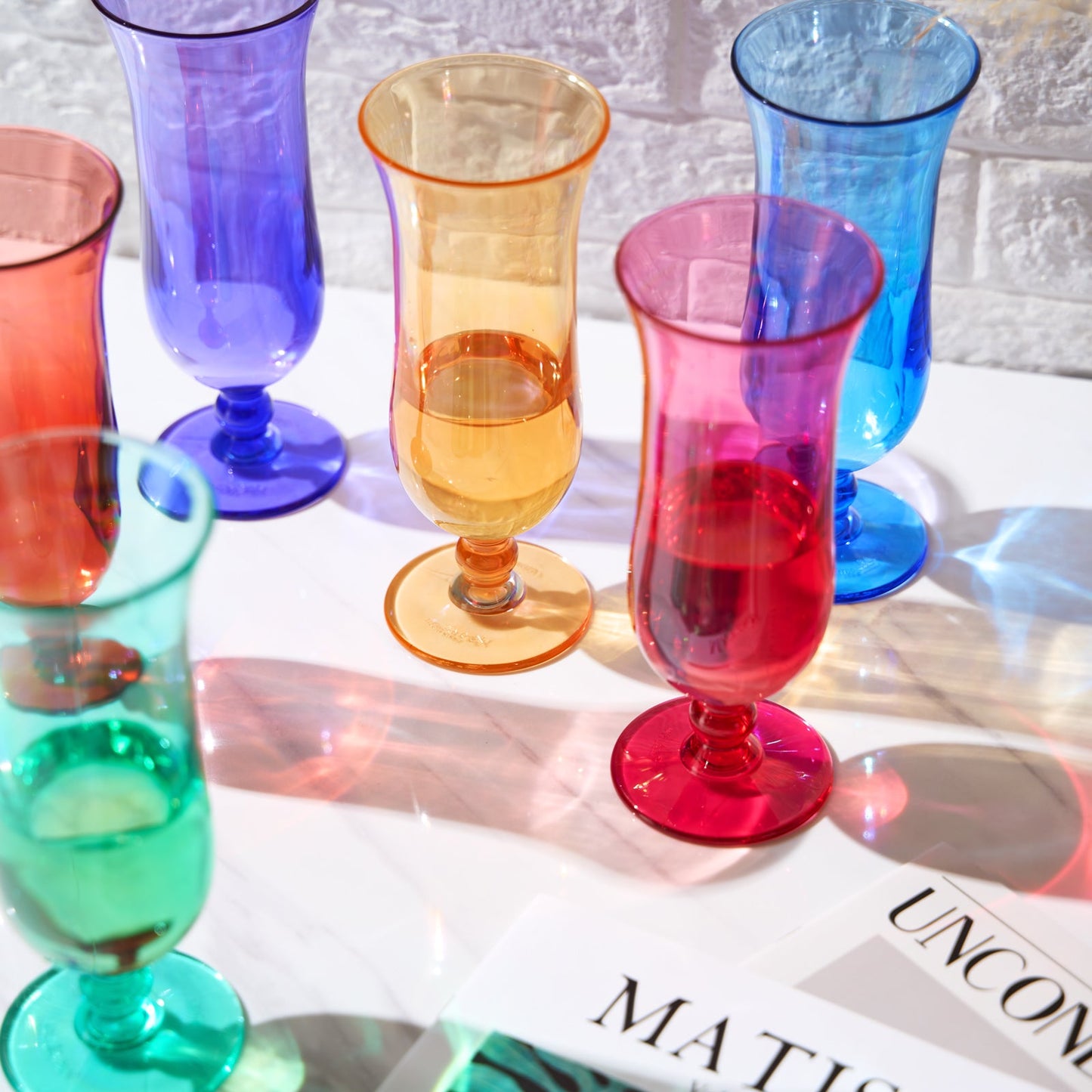 Madrid Acrylic Hurricane Cocktail Glassware, Set of 6