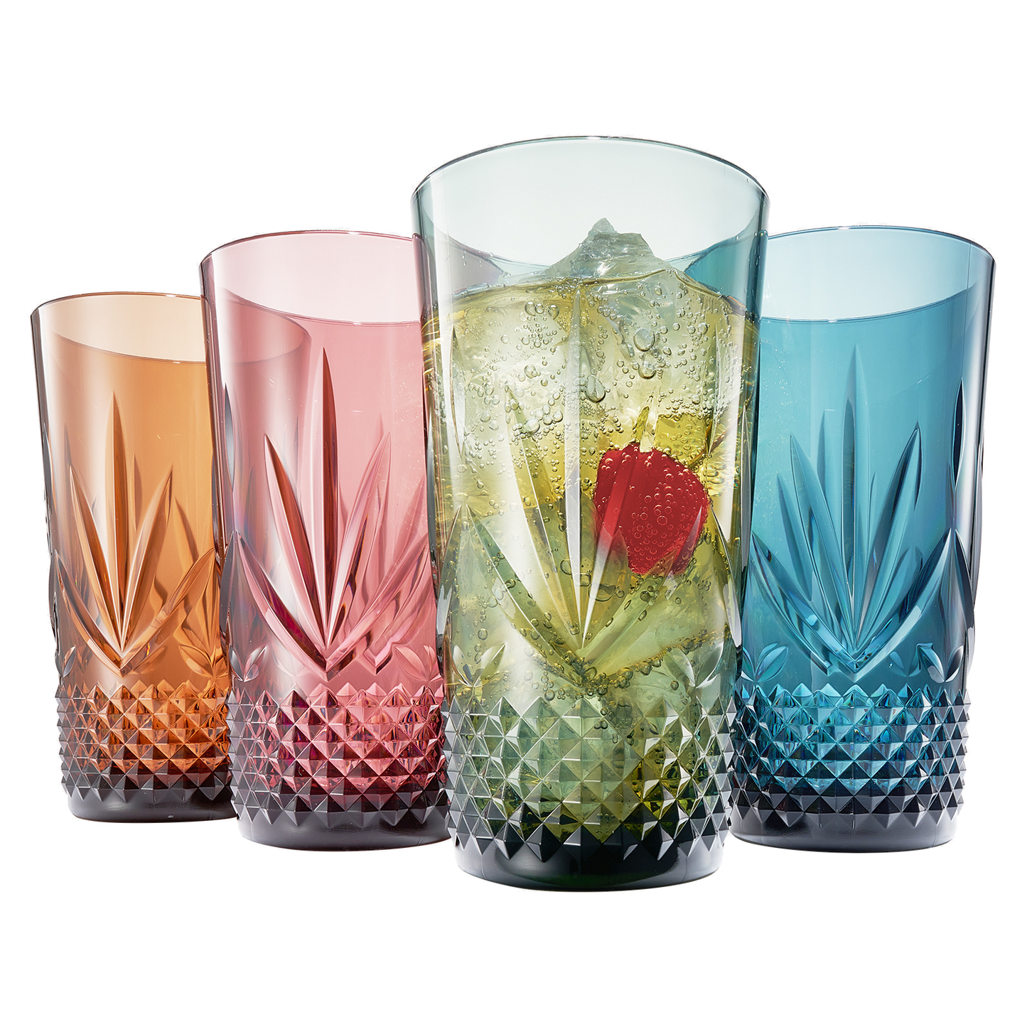 Onix Acrylic Crystal Highball Glassware, Set of 4