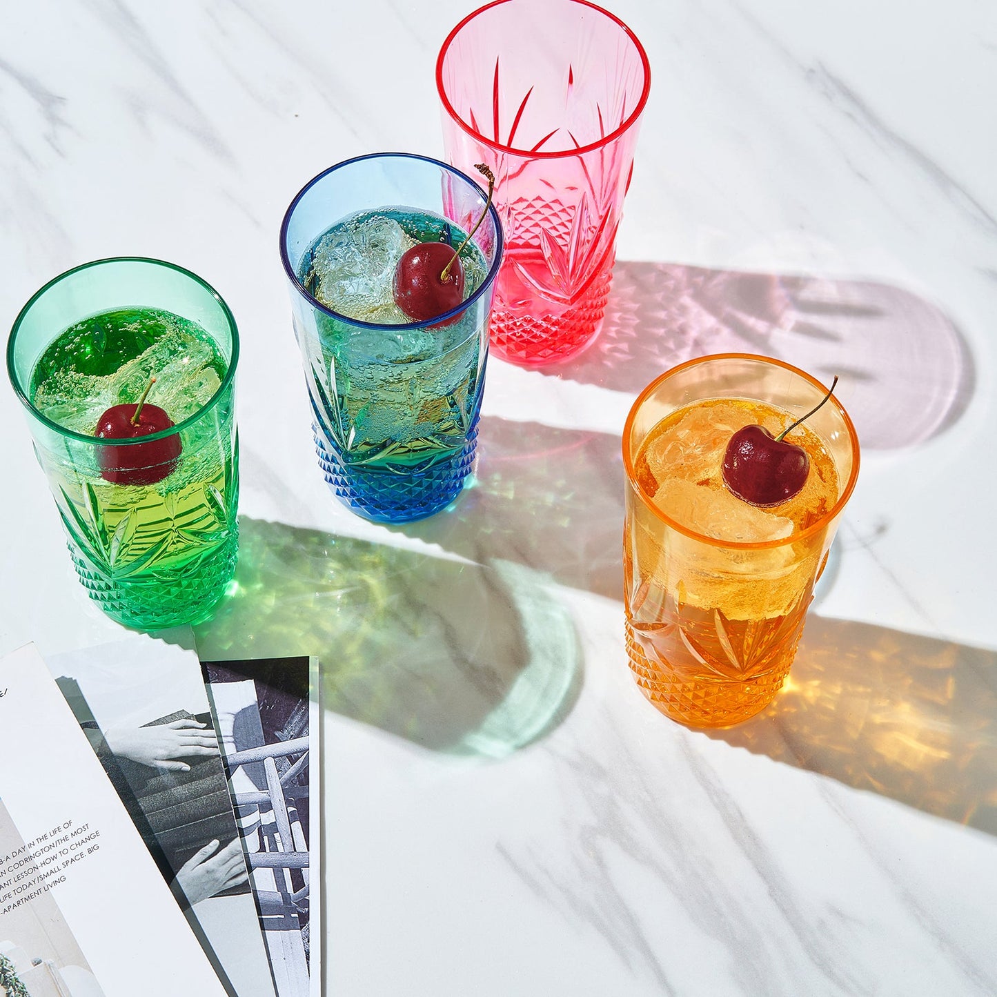 Onix Acrylic Crystal Highball Glassware, Set of 4