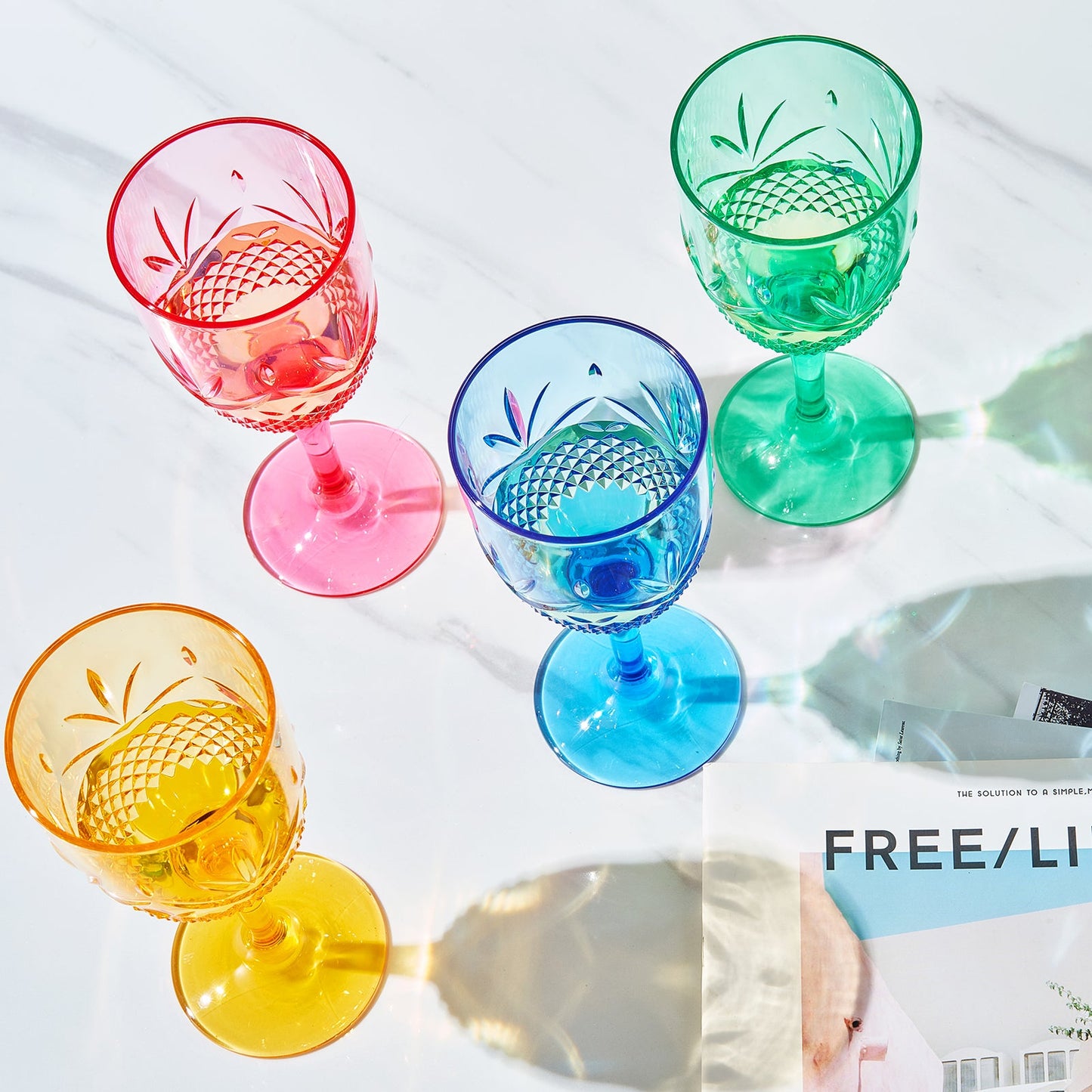Onix Acrylic Crystal, Stemmed Wine Glassware, Set of 4
