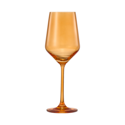 Rhea Stemmed Wine Glassware, Set of 6, Amber