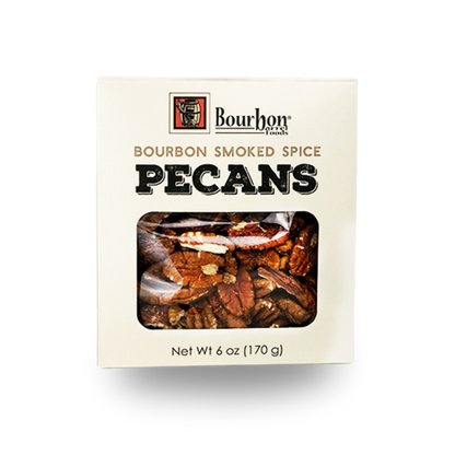 Bourbon Smoked Spice pecans box, 6 oz net weight